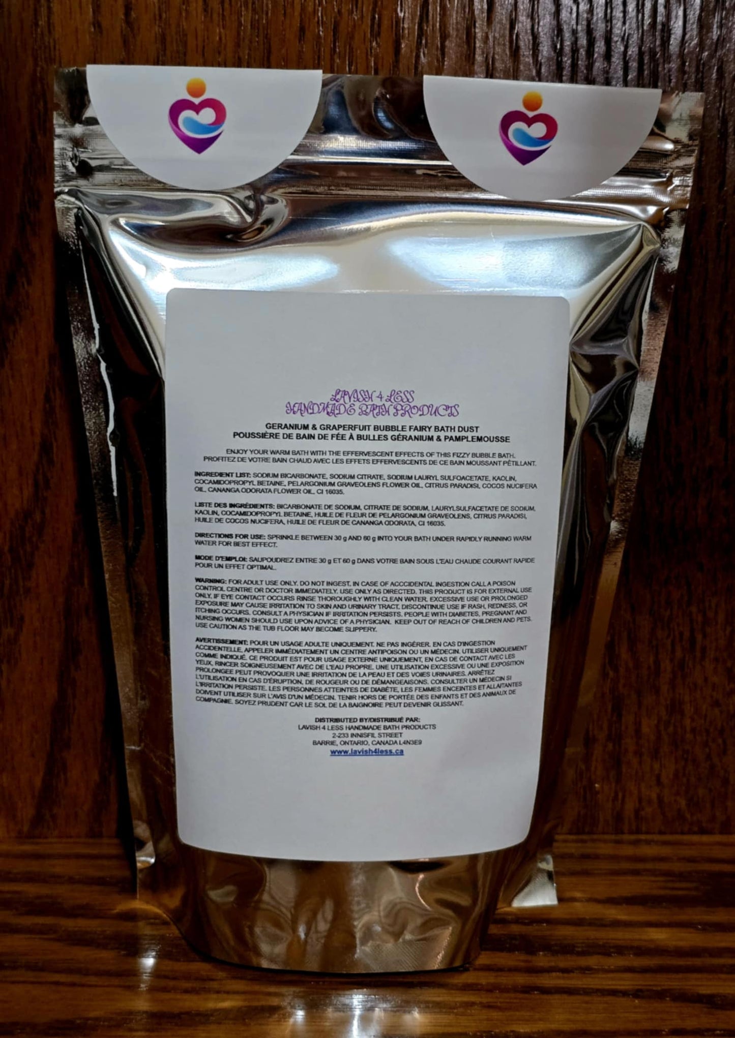 Geranium & Graperfruit Bubble Fairy Bath Dust
