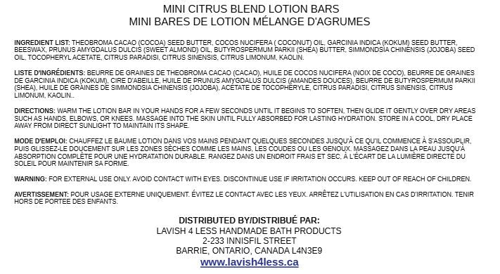 Mini Citrus Blend Lotion Bars