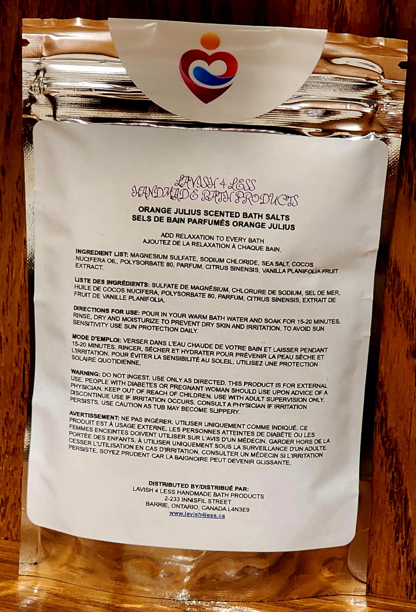 Orange Julius Scented Bath Salts