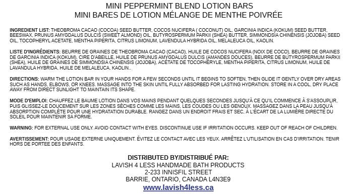 Mini Peppermint Blend Lotion Bars