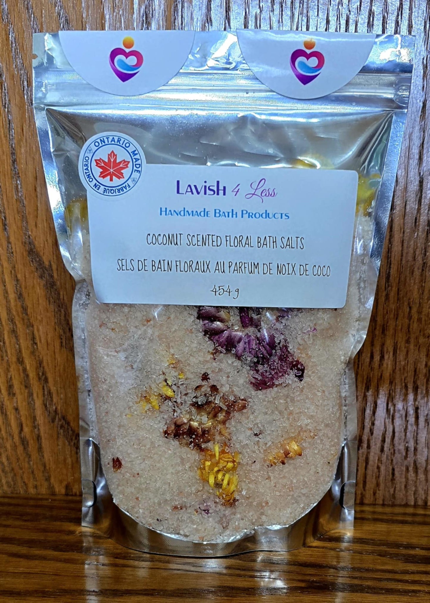 Coconut Scented Floral Bath Salts