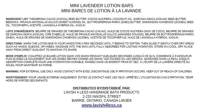 Mini Lavender Lotion Bars