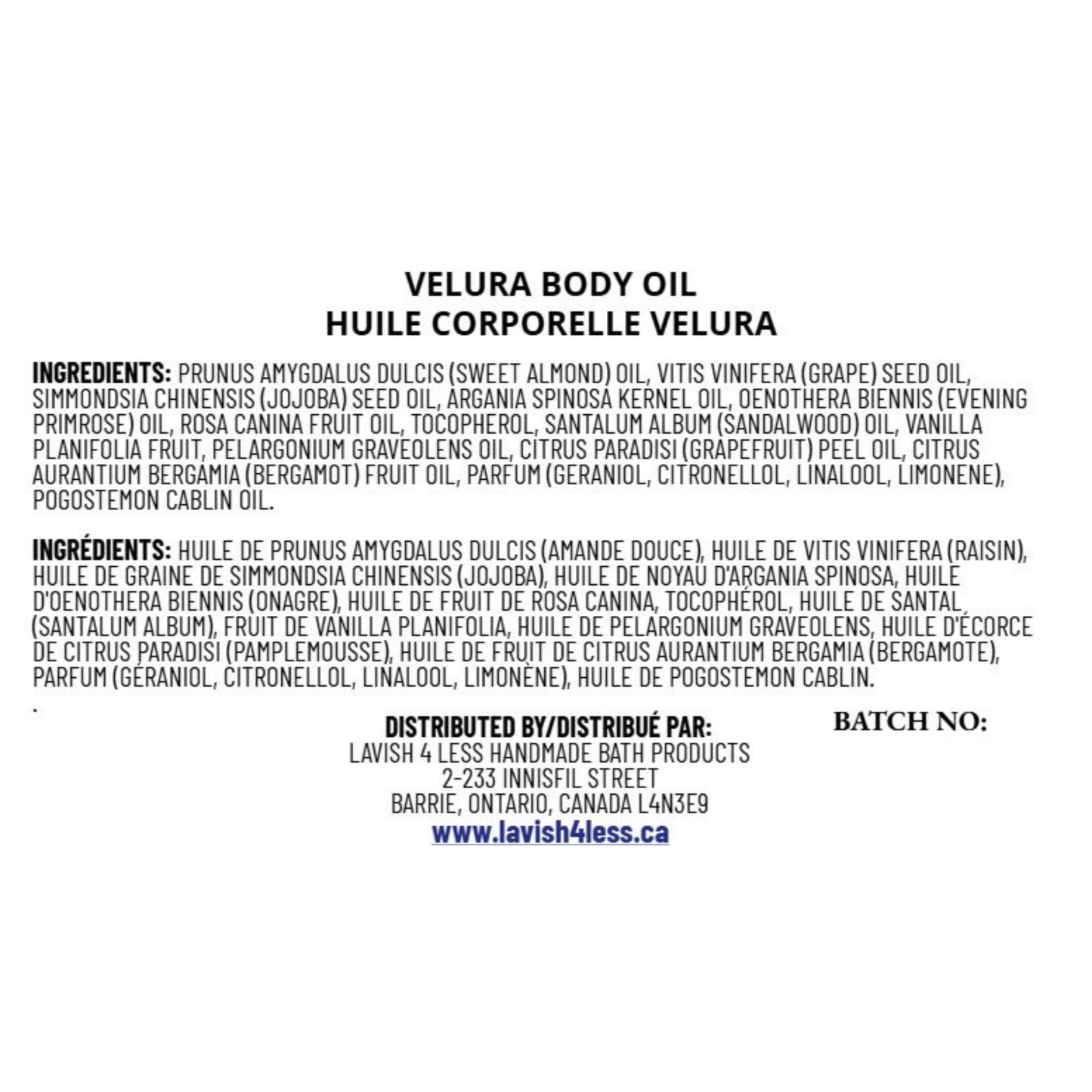 Velura Body Oil