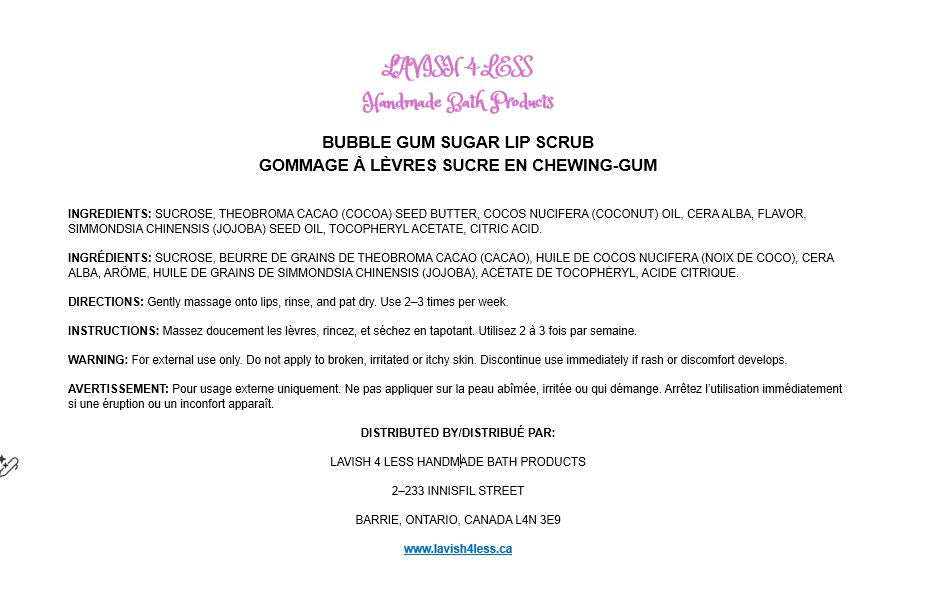 Bubble Gum Sugar Lip Scrub