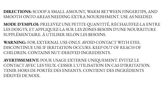 Nuvella Ointment back label showing bilingual ingredient list and distributor information on a white background.