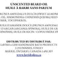 Unscented Beard Oil ingredient card showing almond, argan, jojoba, castor, vitamin E oils and Lavish 4 Less distributor information.